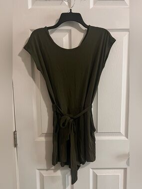 Old Navy Olive Scoop Neck Tank Romper